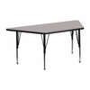 Trapezoid Activity Table, Chrome, Laminate, Particleboard, Steel, Grey