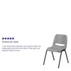 Flash Furniture Stack Chair,Ergo Shell,Plastic,Gray RUT-EO1-GY-GG