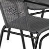 Round Table Set, Aluminum, Glass, Metal, Plastic, Rattan, Clear  TLH-087RD-037GY4-GG