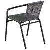 Flash Furniture Table Set w-Rattan Chair,Rnd,Gray,28" TLH-087RD-037GY4-GG