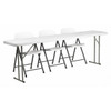 Flash Furniture Table Set,White Chair,18"x72",White RB-1896-2-GG