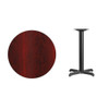 Round Mahogany Laminate Table w-Rnd Base,30", Mahogany  XU-RD-30-MAHTB-T2222-GG