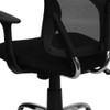 Flash Furniture Task Chair, 18" to 22", Fixed Arms, Black H-8369F-BLK-GG
