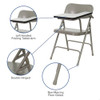 Round Metal Tablet Arm Chair,Left Hand,Beige, Laminate, Grey  HF-309AST-LFT-GG