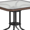 Square Table Set, Aluminum, Glass, Metal, Plastic, Rattan, Clear  TLH-073SQ-037BN2-GG