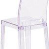 Contemporary Ghost Chair, 15-3-4 in W 19-1-2" L 32-1-2" H  OW-SQUAREBACK-18-GG