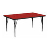 Rectangle Activity Table, Chrome, Laminate, Particleboard, Steel, Red