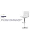 White Quilted Vinyl Barstool, Adj Height, Frame Material: Metal  DS-810-MOD-WH-GG