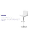 White Vinyl Barstool, Adj Height, Backrest: Panel Back  CH-92066-WH-GG
