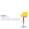 Flash Furniture Yellow Vinyl Barstool,Adj Height CH-82028A-YEL-GG Flash Furniture Yellow Vinyl Barstool,Adj Height CH-82028A-YEL-GG