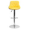 Flash Furniture Yellow Vinyl Barstool,Adj Height CH-82028A-YEL-GG Flash Furniture Yellow Vinyl Barstool,Adj Height CH-82028A-YEL-GG
