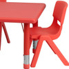 Rectangle Table Set, Plastic, Steel, Red  YU-YCX-0013-2-RECT-TBL-RED-R-GG