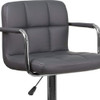 Flash Furniture Gray Quilted Vinyl Barstool,Adj Height CH-102029-GY-GG