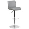 Flash Furniture Gray Vinyl Barstool,Adj Height DS-8101B-GY-GG