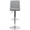 Flash Furniture Gray Vinyl Barstool,Adj Height DS-8101B-GY-GG Flash Furniture Gray Vinyl Barstool,Adj Height DS-8101B-GY-GG