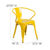 Flash Furniture Contemporary Chair, 21-1/2 in W 19" L 27-3/4" H, Integrated CH-31270-YL-GG
