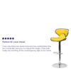 Yellow Vinyl Barstool, Adj Height, Material: Chrome, Foam  DS-815-YEL-GG