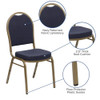 Hercules Banquet Chair, 17-1-4 in W 20-1-4" L 37-1-2" H, Fixed, Fabric Seat  FD-C03-ALLGOLD-H203774-GG