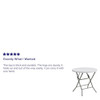 Round Wh 32Rnd Plastic Fold Table, 31.5" W, 31.5" L, 30" H, Plastic Top, White  DAD-YCZ-80R-GW-GG