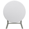 Round Wh 32Rnd Plastic Fold Table, 31.5" W, 31.5" L, 30" H, Plastic Top, White  DAD-YCZ-80R-GW-GG