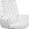 Executive Chair Fixed Arms, 18-3-4" to 21-1-2" Height, Leather, White  BT-444-WH-GG