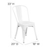 Contemporary Chair, White Back, 18 in W 20" L 33" H  CH-31230-WH-GG