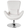 Flash Furniture White Leather Egg Series Chair CH-162430-WH-LEA-GG Flash Furniture White Leather Egg Series Chair CH-162430-WH-LEA-GG