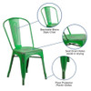 Contemporary Stackable Chair, 17-3-4 in W 20" L 33-1-2" H  ET-3534-GN-GG