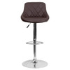 Brown Vinyl Barstool, Adj Height, Seat Height Range: 23" to 32"  CH-82028A-BRN-GG