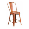 Flash Furniture Distressed Orange Metal Stool, Material: Rubber ET-3534-24-OR-GG