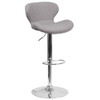 Flash Furniture Gray Fabric Barstool,Adj Height CH-321-GYFAB-GG