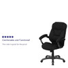 Contemporary Chair Fixed Arms, 18-1-4" to 22" Height, Black Microfiber  GO-725-BK-GG
