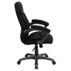 Contemporary Chair Fixed Arms, 18-1-4" to 22" Height, Black Microfiber  GO-725-BK-GG