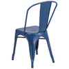 Contemporary Stackable Chair, Blue Back, 17-3-4 in W 20" L 33-1-2" H  ET-3534-AB-GG