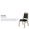 Hercules Banquet Chair, Black Back, 17-1-2 in W 20-1-4" L 36" H, Vinyl Seat  FD-BHF-1-ALLGOLD-BK-GG
