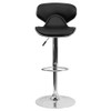 Black Vinyl Barstool, Adj Height, Seat Height Range: 24" to 32-1-2"  DS-815-BK-GG