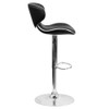 Black Vinyl Barstool, Adj Height, Seat Height Range: 24" to 32-1-2"  DS-815-BK-GG