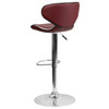 Flash Furniture Burgundy Vinyl Barstool,Adj Height DS-815-BURG-GG Flash Furniture Burgundy Vinyl Barstool,Adj Height DS-815-BURG-GG