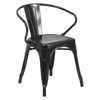 Contemporary Chair, Black Back, 21-1/2 in W 19" L 27-3/4" H, Integrated