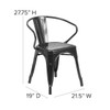 Contemporary Chair, Black Back, 21-1-2 in W 19" L 27-3-4" H, Integrated  CH-31270-BK-GG