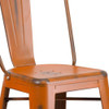 Flash Furniture Distressed Orange Metal Stool, Material: metal ET-3534-30-OR-GG