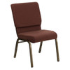 Hercules Church Chair, Brown Back, 19-1-4 in W 25" L 33-1-4" H, Fabric Seat  FD-CH02185-GV-10355-GG