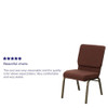 Hercules Church Chair, Brown Back, 19-1-4 in W 25" L 33-1-4" H, Fabric Seat  FD-CH02185-GV-10355-GG