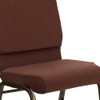 Hercules Church Chair, Brown Back, 19-1-4 in W 25" L 33-1-4" H, Fabric Seat  FD-CH02185-GV-10355-GG