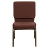 Hercules Church Chair, Brown Back, 19-1-4 in W 25" L 33-1-4" H, Fabric Seat  FD-CH02185-GV-10355-GG