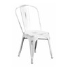 Contemporary Stackable Chair, White Back, 17-3/4 in W 20" L 33-1/2" H