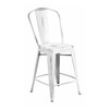 Flash Furniture Distressed White Metal Stool ET-3534-24-WH-GG