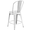 Flash Furniture Distressed White Metal Stool ET-3534-24-WH-GG