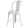 Flash Furniture Distressed White Metal Stool ET-3534-24-WH-GG