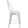 Flash Furniture Distressed White Metal Stool ET-3534-24-WH-GG